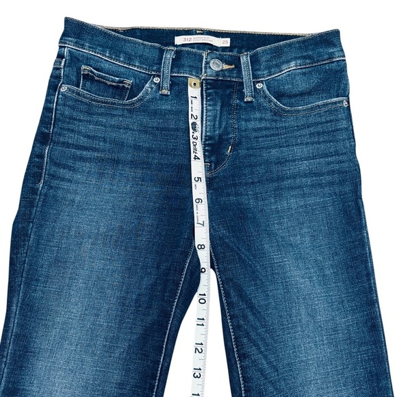 NWOT, Levi's Women's 312 Shaping Slim Dark Blue Jeans, Size 25 - Picture 9 of 12